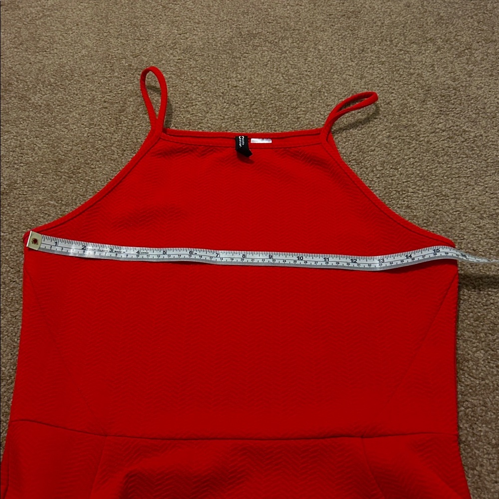 Divided H&M Red Textured Knit Flare Mini Dress size 10 - Picture 8 of 13